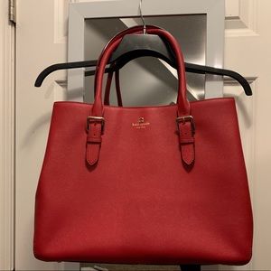 Kate Spade Red Leather Satchel.